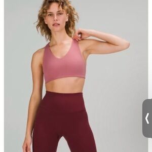 lululemon in Alignment Light Support Sports Bra in pink, 8